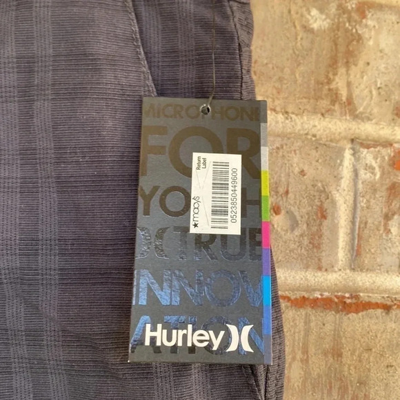 Hurley Mesa Verde Dark Gray Plaid Trouser Shorts - Picture 2 of 12